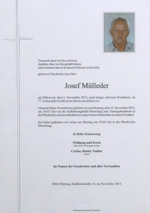 Portrait von Josef Mülleder